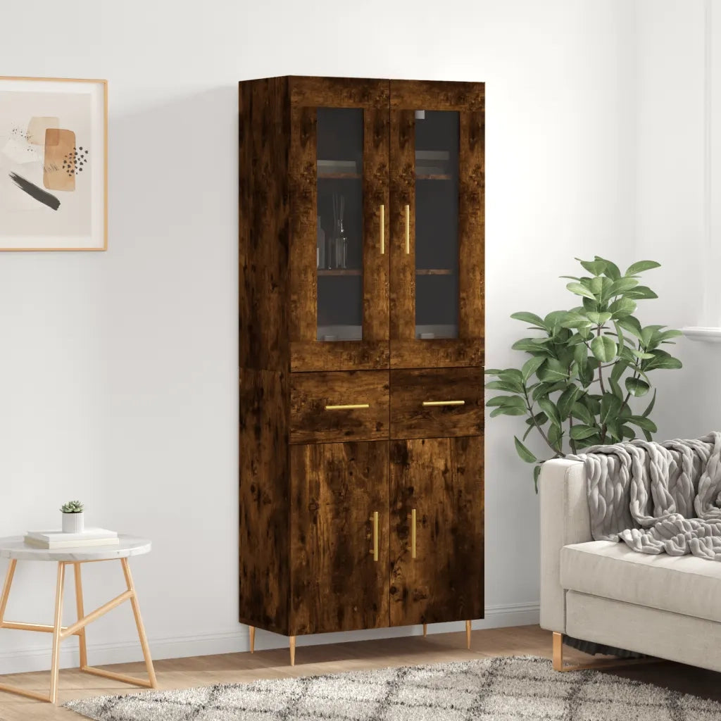 Credenza Rovere Fumo  69,5x34x180 cm in Legno Multistrato 3198526