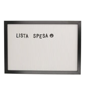 Lavagna cornice nera legno con lettere inseribili rettangolare cm33x47x2