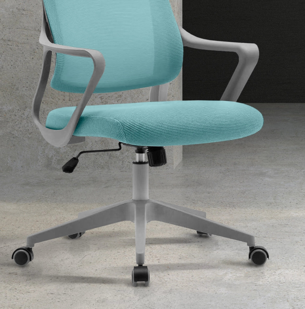 Sedia studio Hispanohogar altezza regolabile in tessuto acquamarina 127x67x69