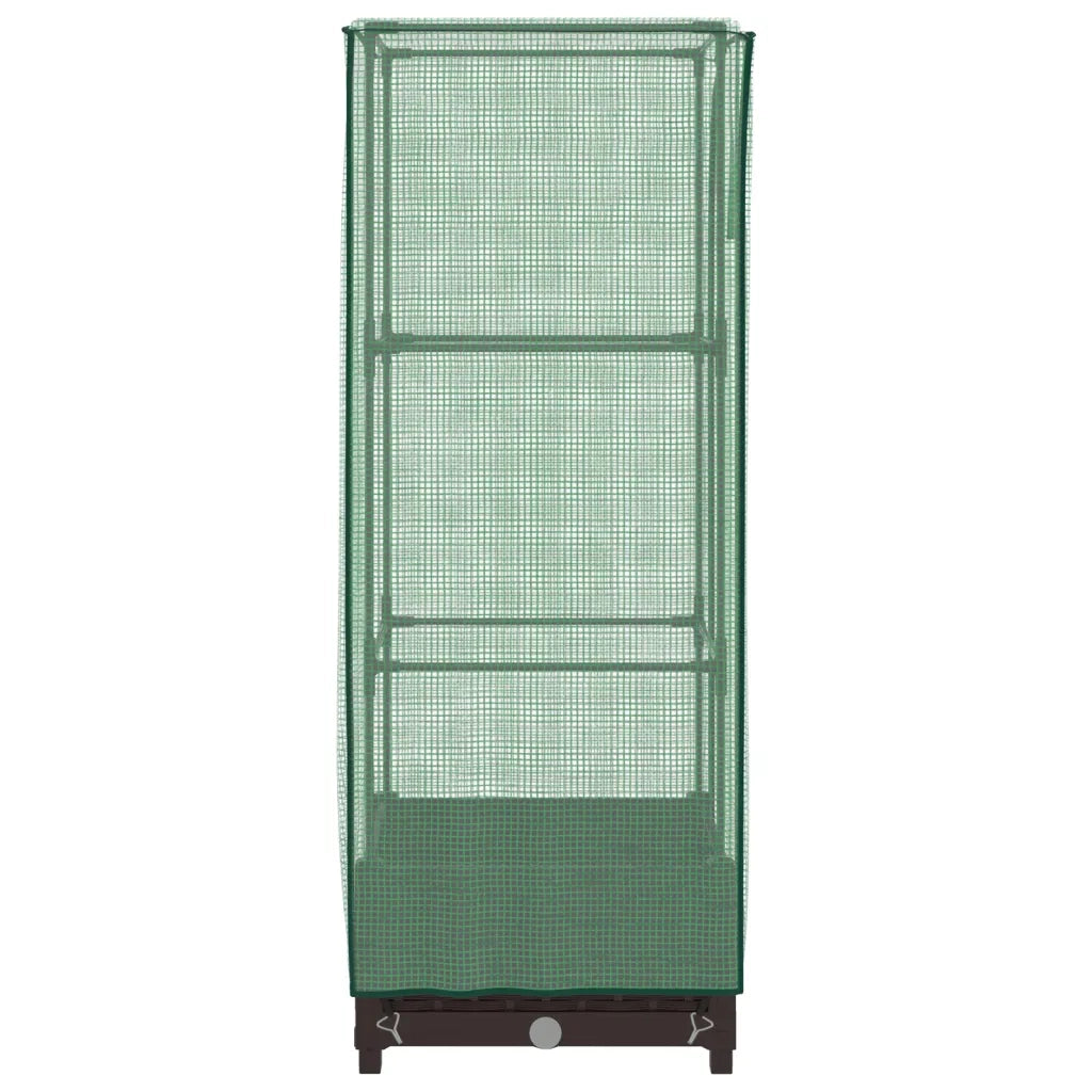 Fioriere | Cassetta per fiori | Letto Rialzato con Copertura Serra Effetto Rattan 40x40x123 cm