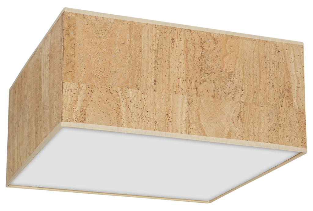 Plafoniera Milagro Cork quadrata 40cm 2xE27 sughero