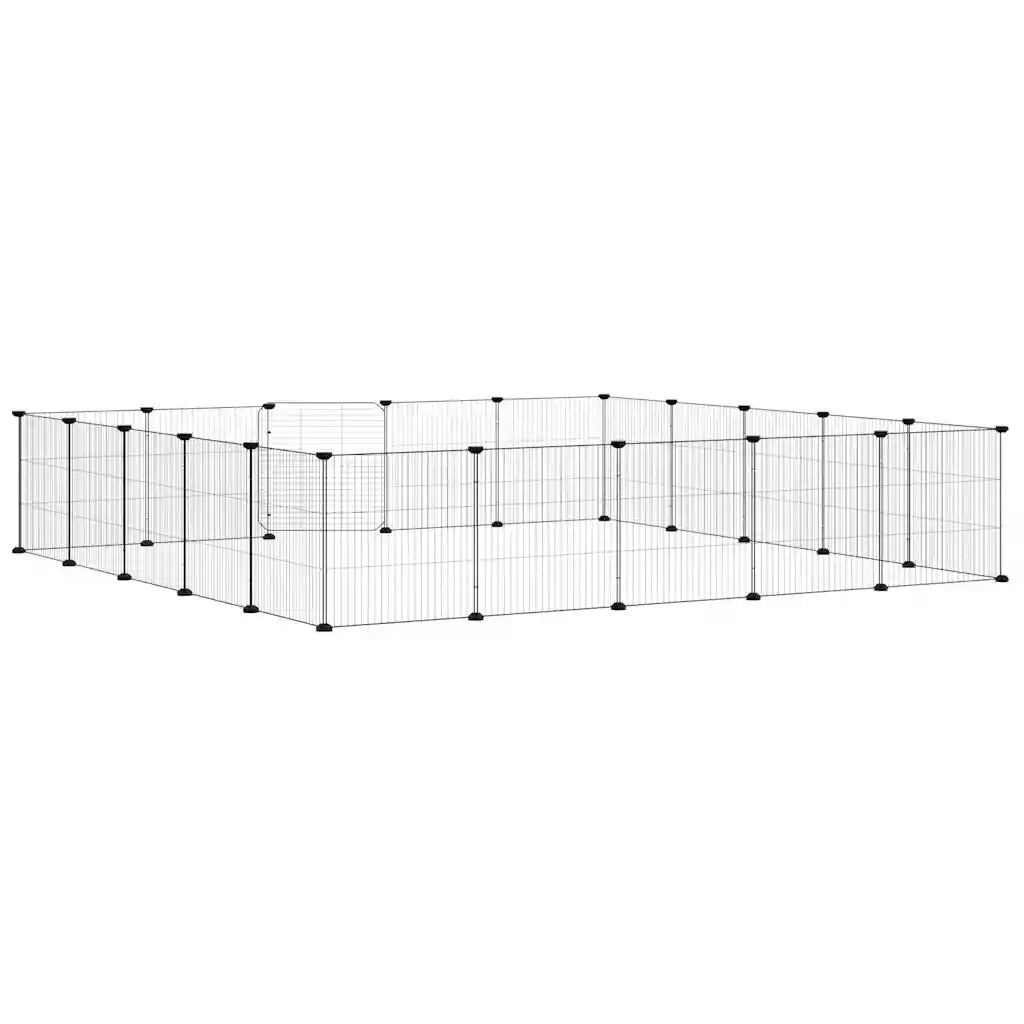 Gabbia per Animali 20 Pannelli con Porta Nera 35x35 cm Acciaio 3114025