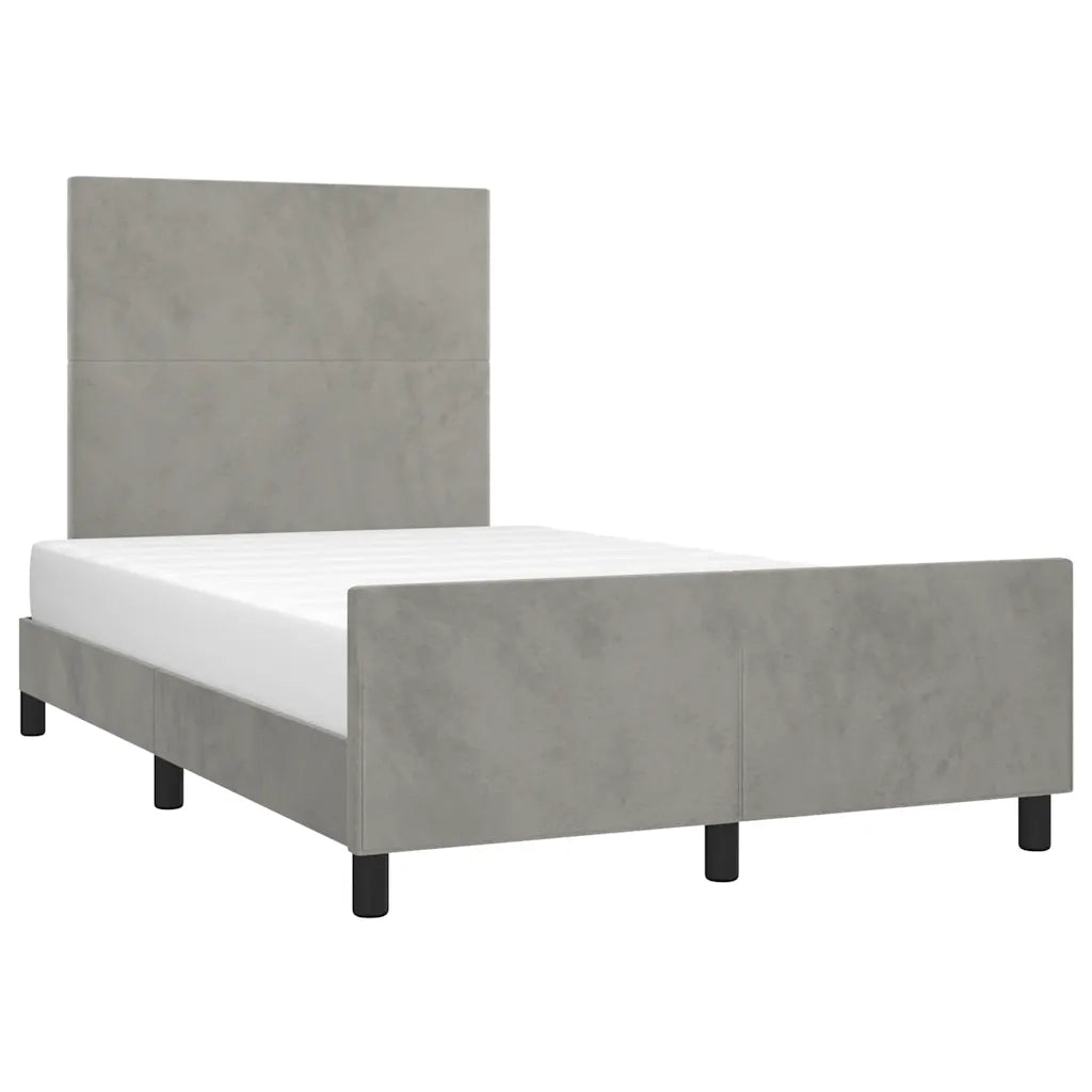 Giroletto senza Materasso Grigio Chiaro 120x190 cm Velluto