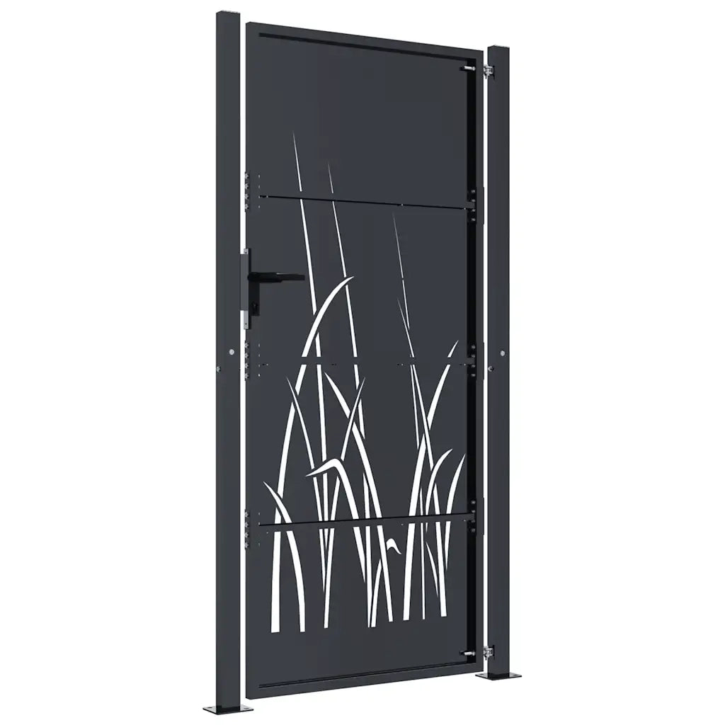 Cancello Giardino Antracite 105x180 cm in Acciaio Design Erba