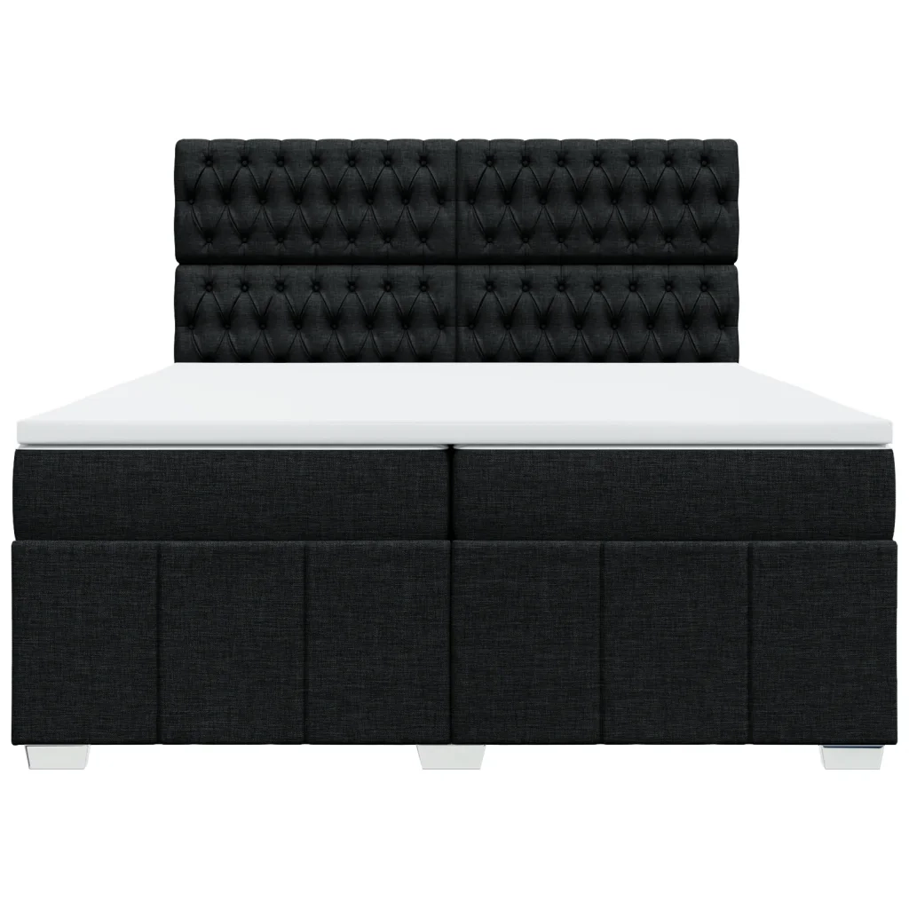 Giroletto a Molle con Materasso Nero 200x200 cm in Tessuto 3291784