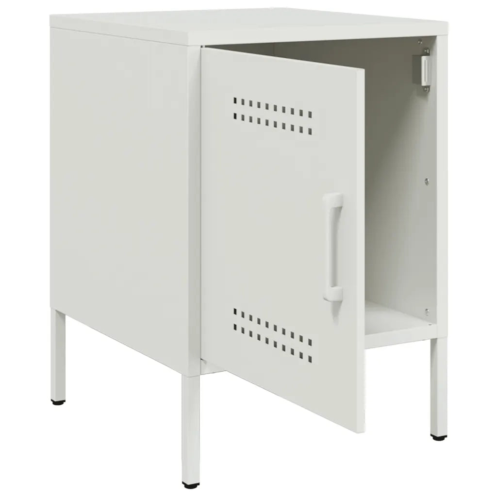Comodino-Tavolino da notte Bianco 36x39x50,5 cm in Acciaio 294869