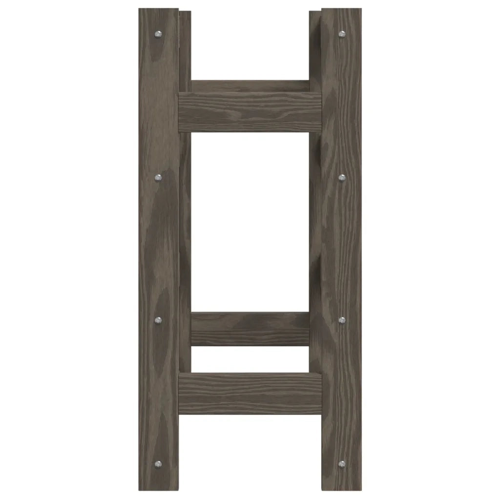 Portabottiglie per 16 Bottiglie Grigio Legno Massello di Pino 373378