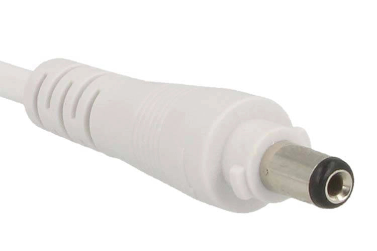 2 PZ Connettori Spinotto Maschio DC con Blocco Sicurezza 5,5mm x 2,1mm Bianco