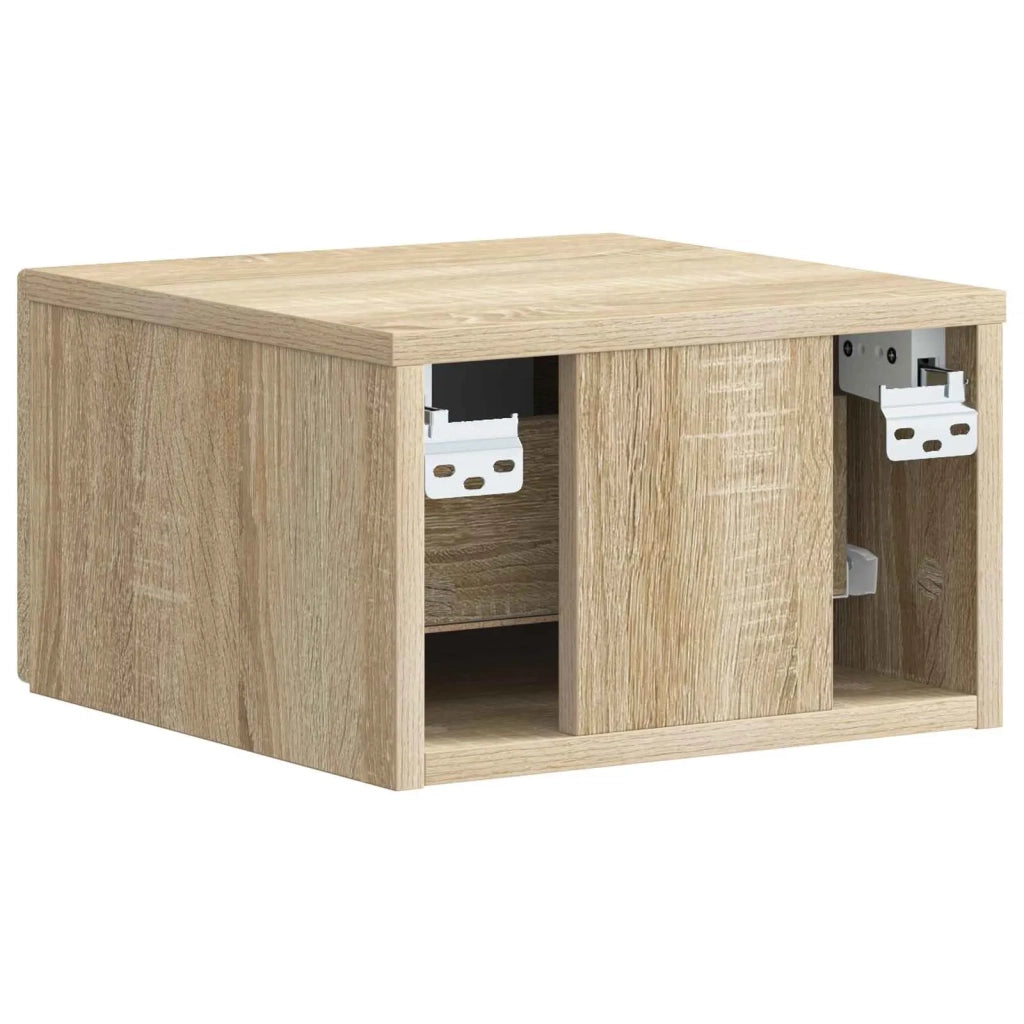Mobiletto da notte a muro 2 pcs Rovere Sonoma 34,5 x 33 x 20 cm