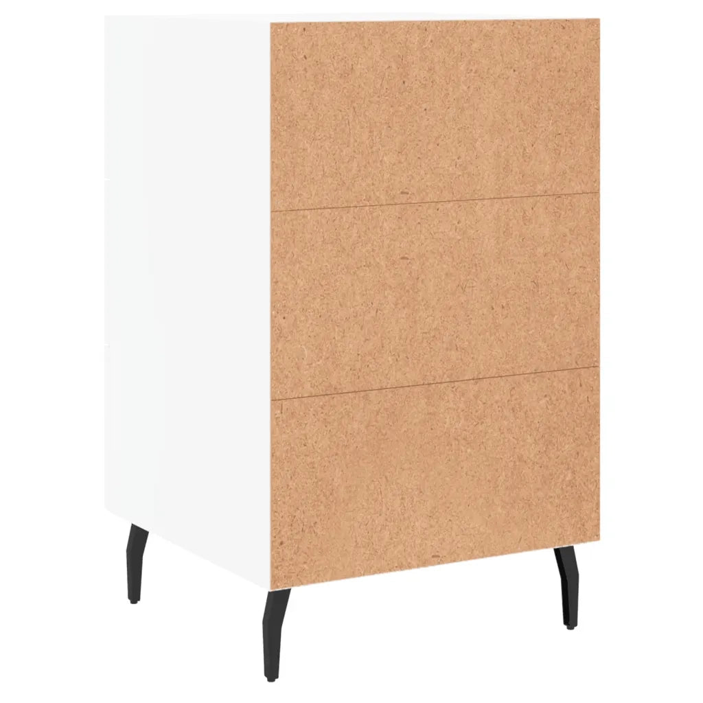 Comodino | Armadio da Notte | Mobiletto da notte Bianco 40x40x66 cm in Legno Multistrato