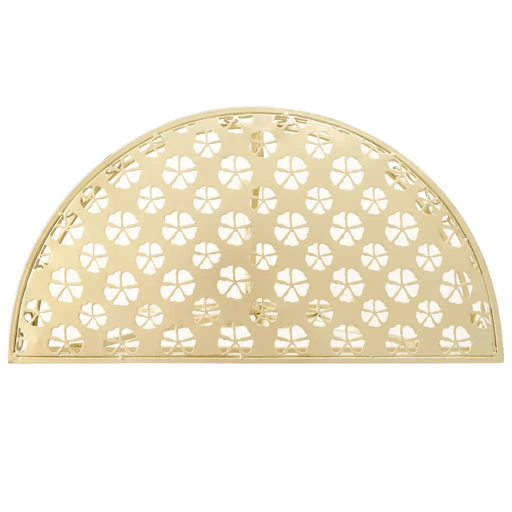 Tavolino Vintage in Metallo Semicircolare 72x36x74 cm Oro cod mxl 63481