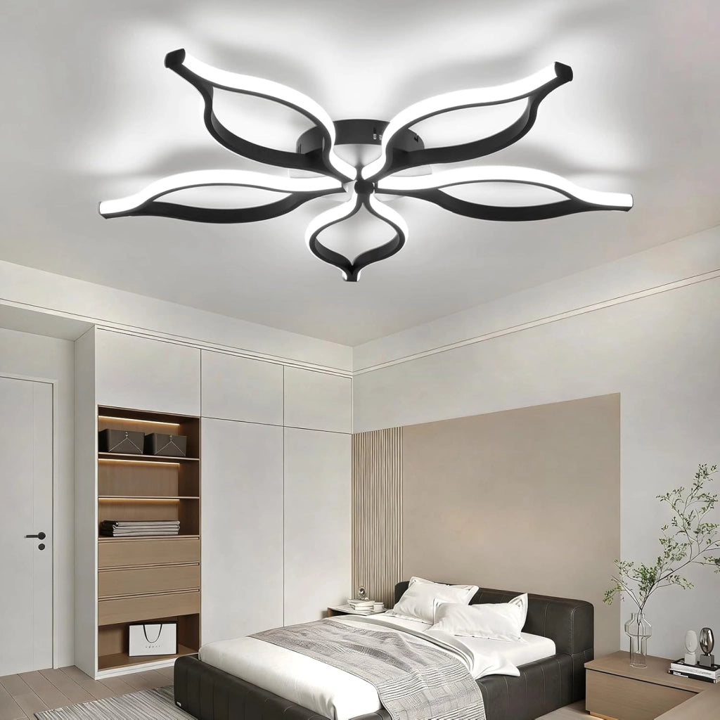 ZMH Plafoniera LED Nera 80 cm 75W Moderna per Soggiorno con Telecomando e Regolazione Luminosità per Camera da Letto