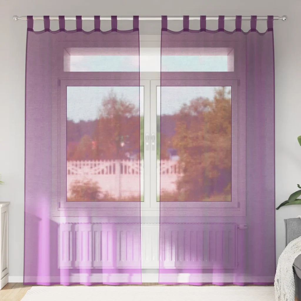 vidaXL Tende in Voile con Passanti 2 pz Viola 140x225 cm