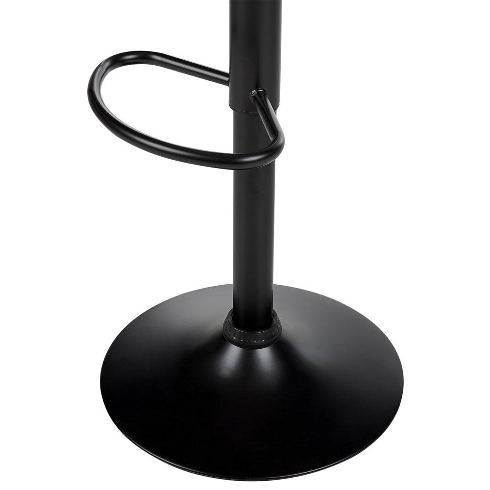 Set di 2 sgabelli da bar Poggiapiedi imbottiti in ecopelle grigia Girevole a gas regolabile in altezza Minimalista