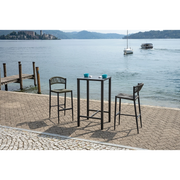 Tavolo Iseo Alto In Acciaio 60X60 Antracite Moia