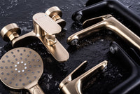 Rubinetto Da Lavabo Rea Marco Brush Gold High