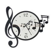 Orologio da parete di design con chiave e note musicali Musica Bianco e Nero