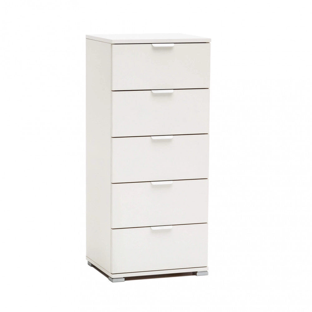 Mobiletto 5 Cassetti Bianca 45x38x103 h cm in Truciolare bilaminato Bianco