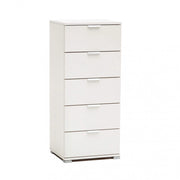 Mobiletto 5 Cassetti Bianca 45x38x103 h cm in Truciolare bilaminato Bianco