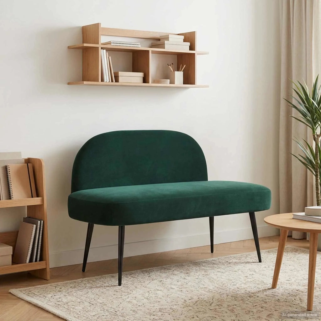 Panchina imbottita con schienale Verde scuro 110 x 60 x 76 cm