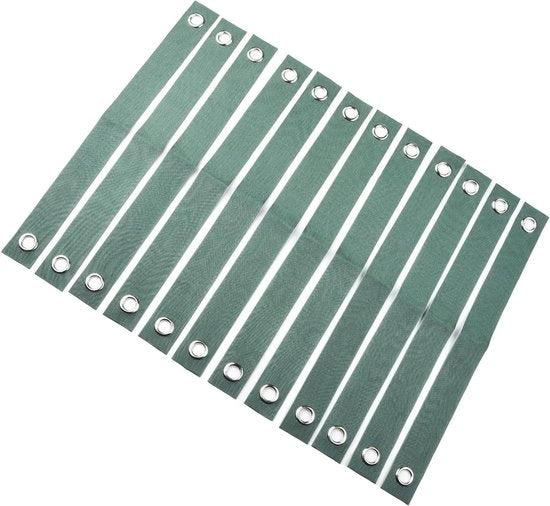 Cintura di sostegno - Supporto di sicurezza - Protezione contro le intemperie - Materiale nylon robusto - 12 pezzi - Verde