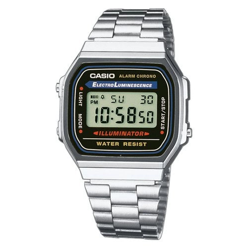 Orologio vintage iconic silver e black a168wa 1yes