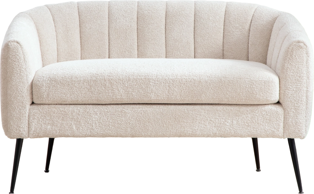 Divano 2 Posti Chenille con Gambe in Metallo ¨C Xylo ¨C Beige, Trapuntato