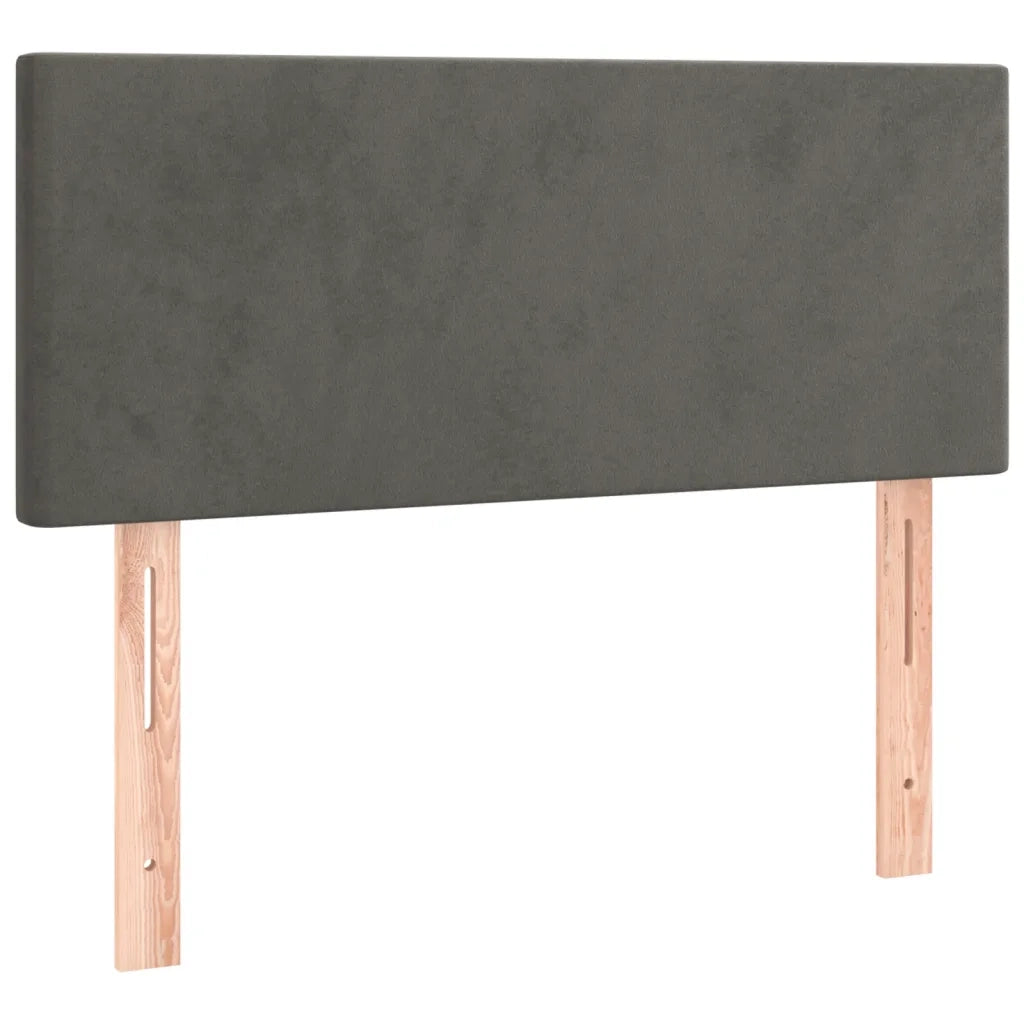 Letto a Molle con Materasso e LED Grigio Scuro 90x200cm Velluto 3134262