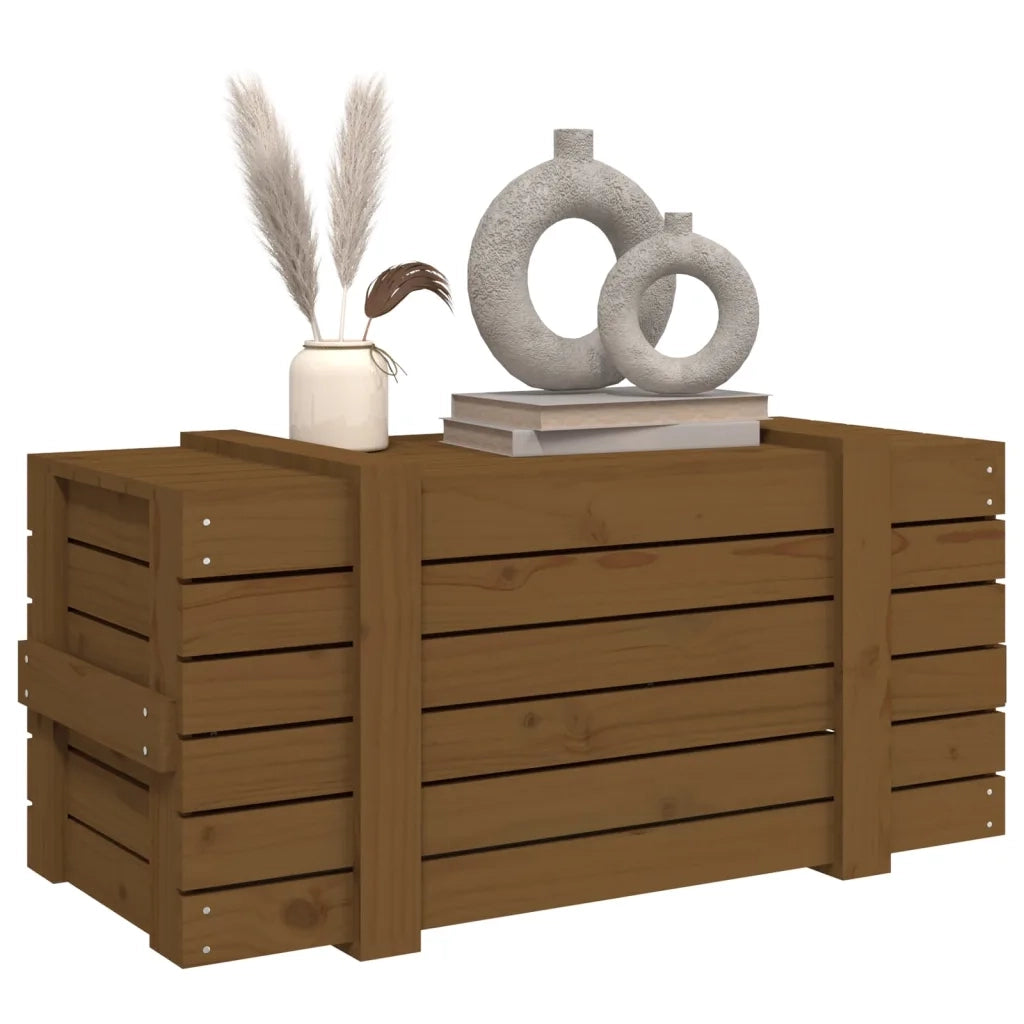 Contenitore Portaoggetti ambra 91x40,5x42cm Legno Massello Pino 825001