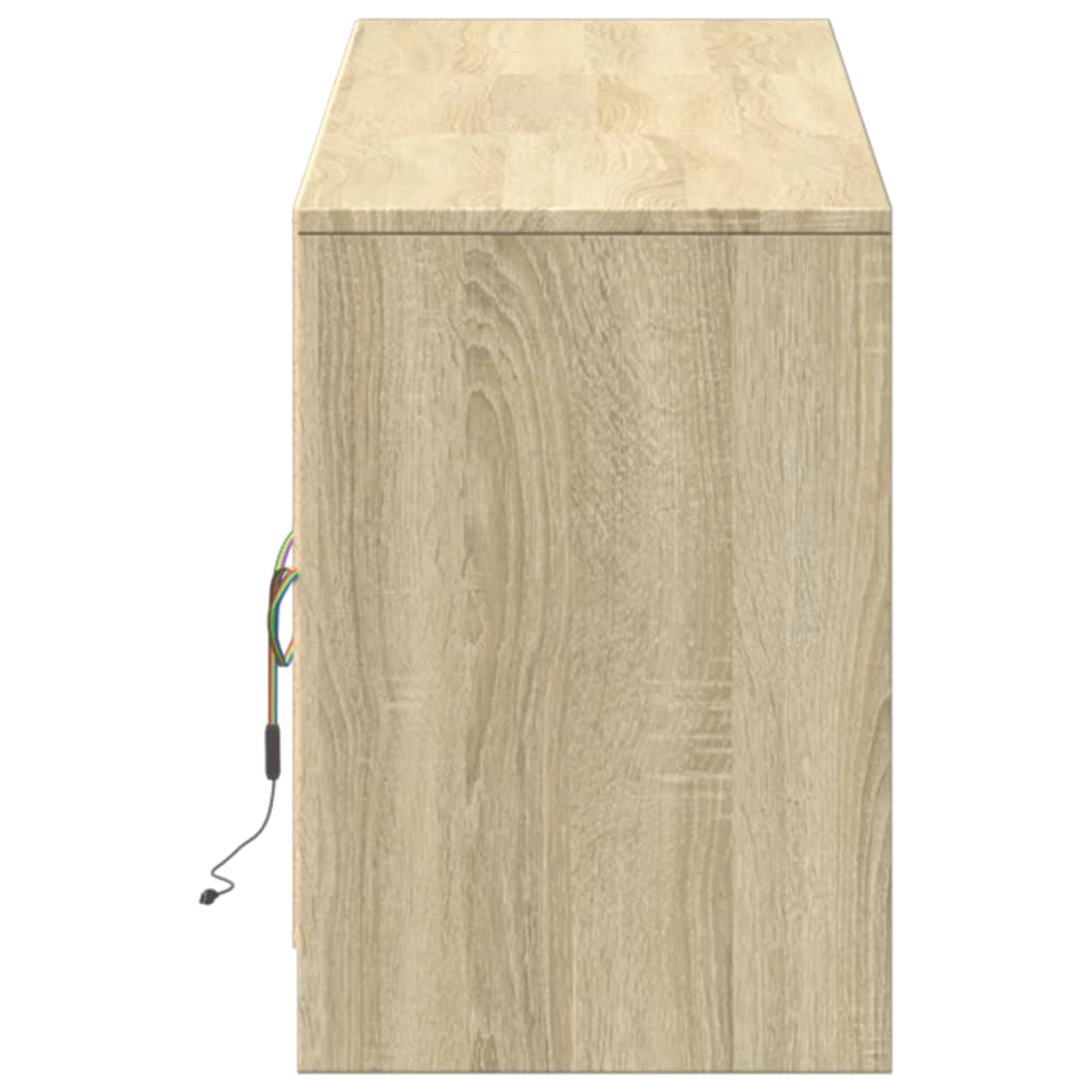 Porta TV multimediale scaffale per televisione televisore buffet sala da pranzo soggiorno camera da letto con LED rovere Sonoma 180 x 34 x 50 cm derivati ​​del legno marrone 02_0026489