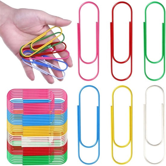 40 Stuks Grosse Viti, 100mm Jumbo Clip per Papier, Clip per Papier Grosse, Clip per Papier Jumbo Multicolore, Clip per Papier Grosse per Documenti, Foto e Poster