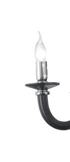 LUMETTO RAVEL NERO E CROMO ATTACCO E27 1 LUCE H.39+24CM