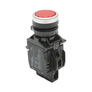 Pulsante di comando illuminato 220V AC LED rosso con ritorno 1NO+1NC, 10A/600V AC, 1A/250V DC LA42 Breckner Germany
