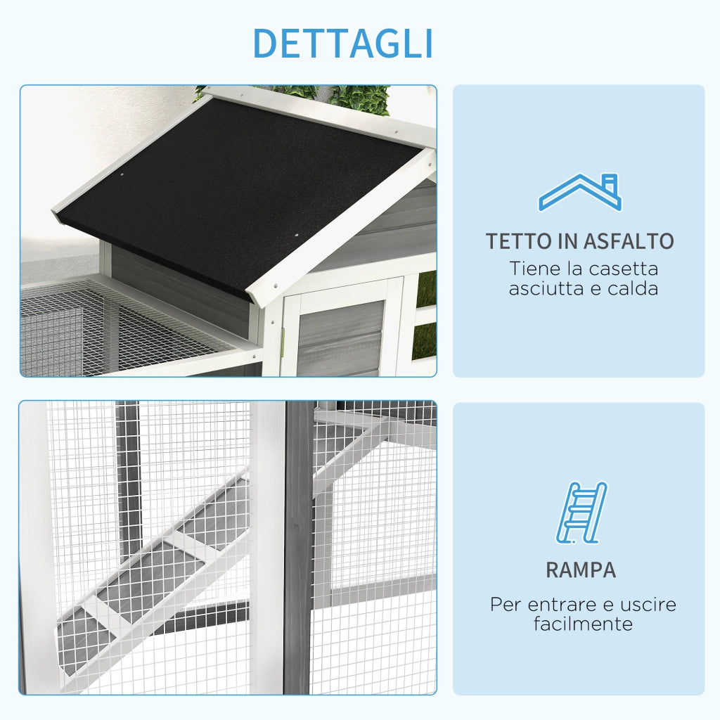Gabbia Conigli Roditori Conigliera Legno Grigio ¨C zephmum ¨C Grigio