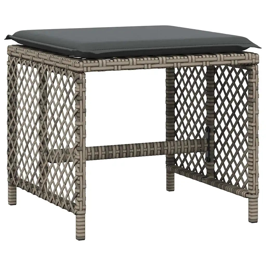 Set da Pranzo da Giardino 11pz con Cuscini in Polyrattan Grigio 3210788