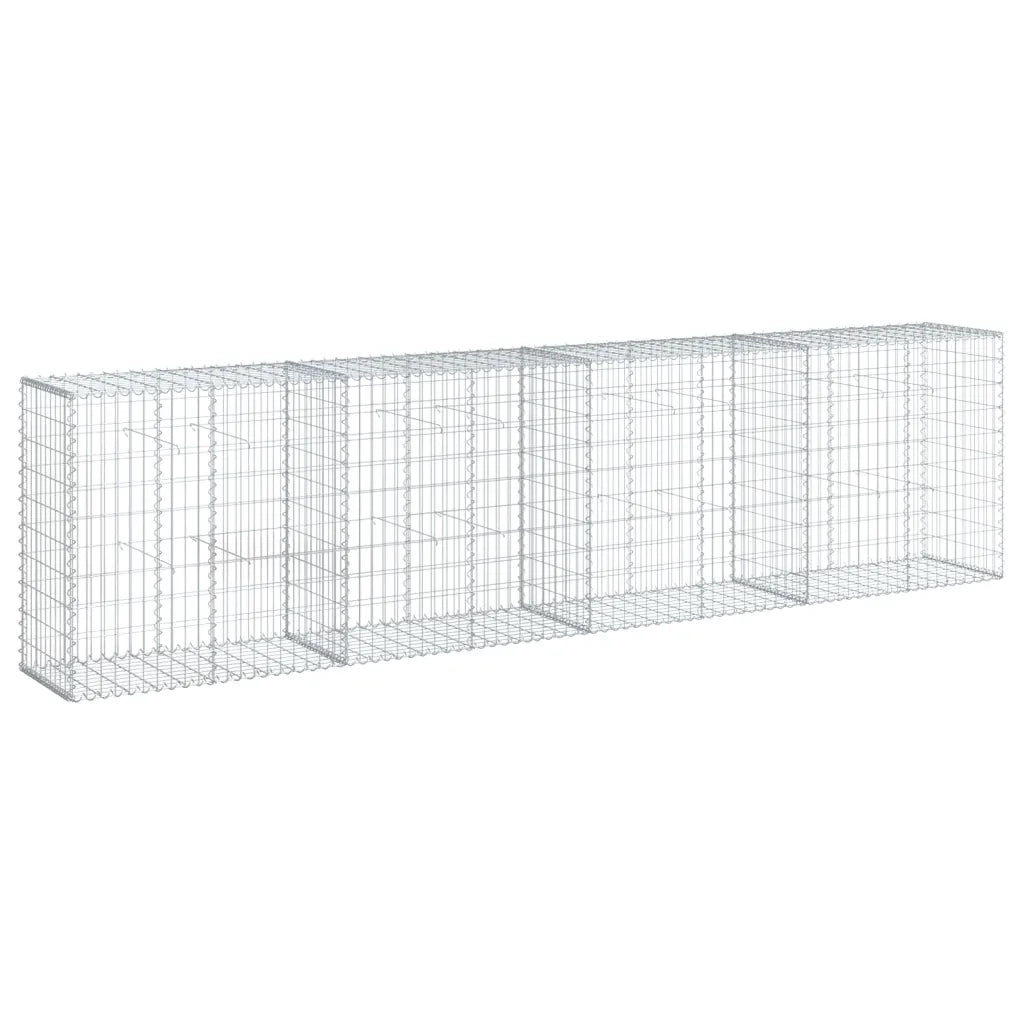 Cesto Gabbione con Copertura 400x50x100 cm in Ferro Zincato 3295145