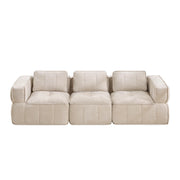 Divano modulare 3 posti - con seduta profonda e design senza telaio - poliestere beige