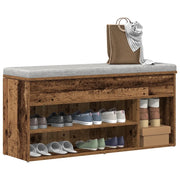 Scarpiera-Scaffale per scarpe Legno Antico 102x30,5x45 cm in Legno Multistrato