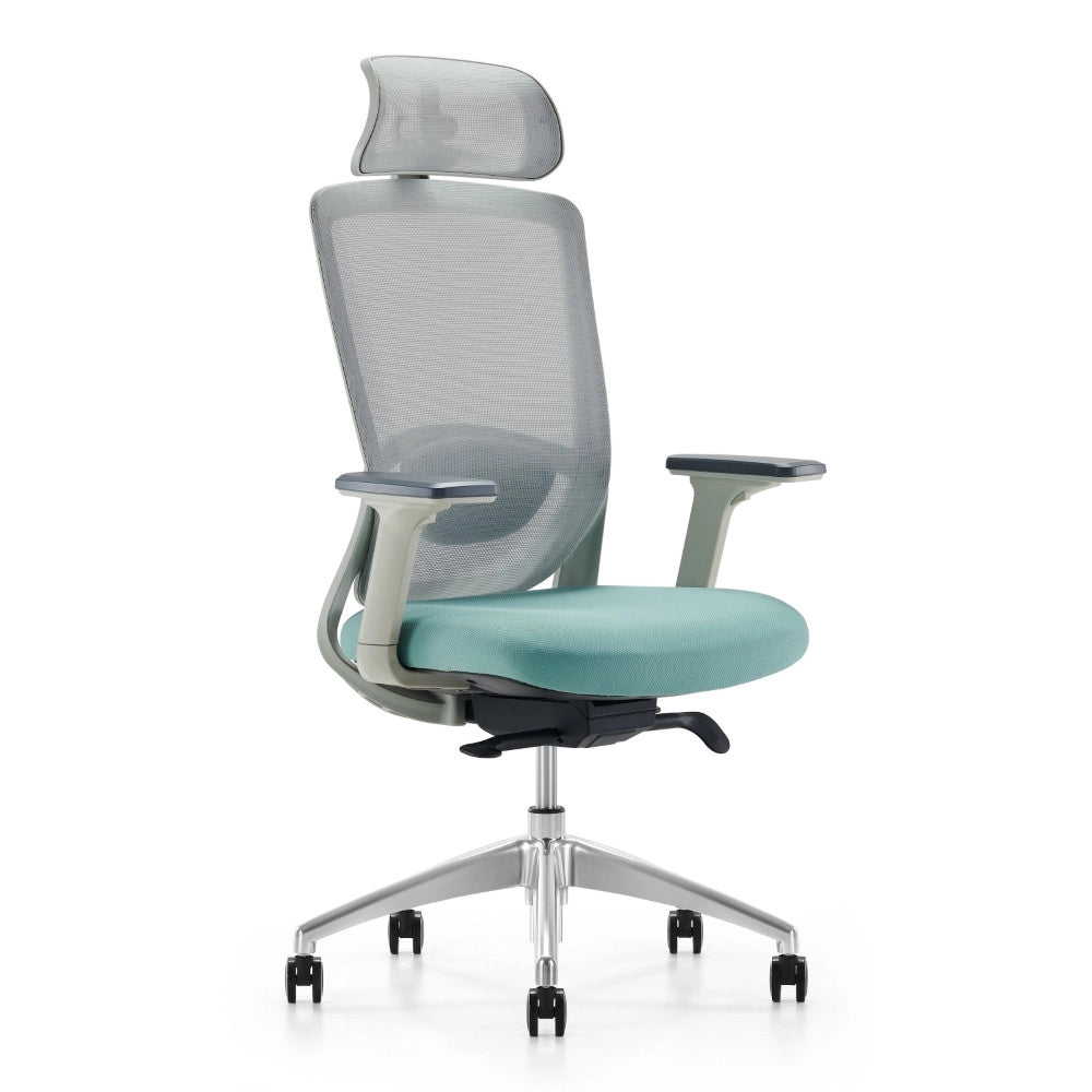 Sedia da ufficio SINEM (grigio + verde)