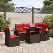 Set Divani da Giardino 6 pz con Cuscini Marrone in Polyrattan 3267914