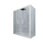 Box doccia 2 ante scorrevoli 75x120 CM H 200 Vetro Trasparente Profilo Bianco Matt mod. Glam Duo