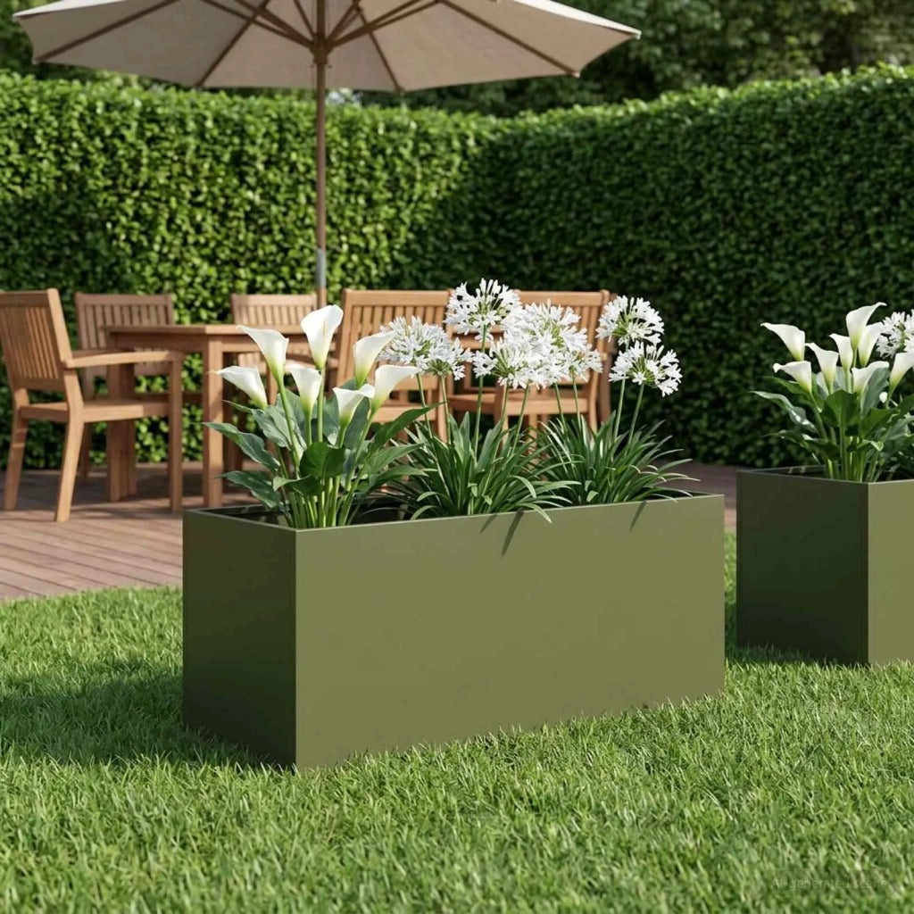 Vaso da giardino Verde Oliva 100 x 40 x 40 cm 8005252