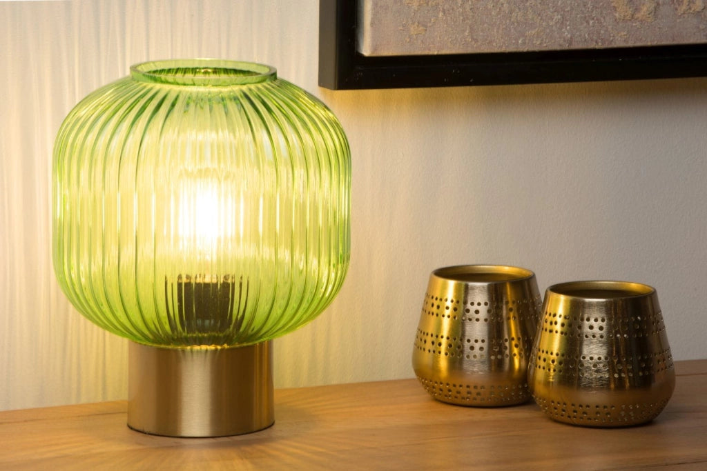 Lampada da tavolo Lucide Maloto verde oro E27 40W IP20