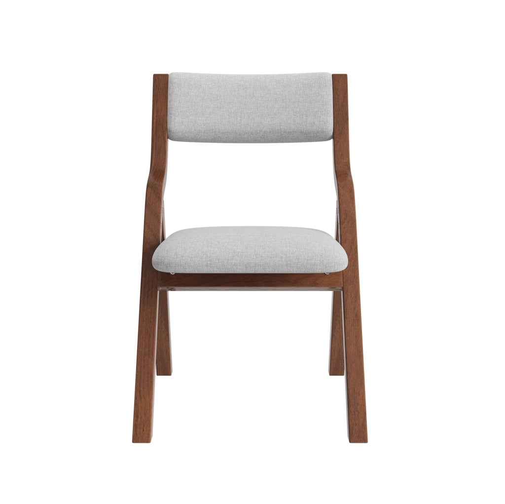 Set di 2 sedie pieghevoli in legno massello grigio