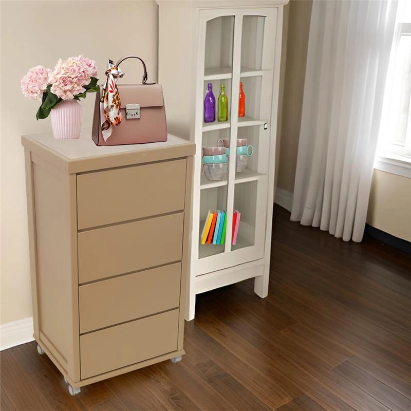 CASSETTIERA PRESTIGE TORTORA IN FAGGIO MASSELLO 4 CASSETTI CON GUIDE METALLICHE TOP IN CERAMICA RUOTE IN PLASTICA GOMMATA PIROETTANTI