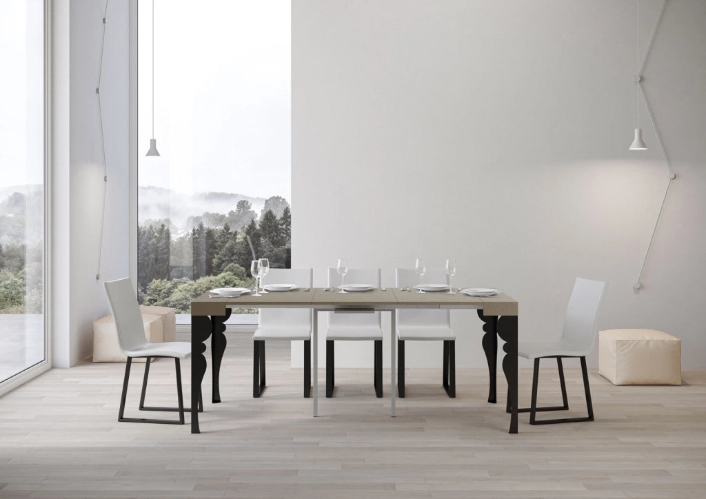 Consolle allungabile 90x40/300 cm Paxor Cashmere telaio Antracite