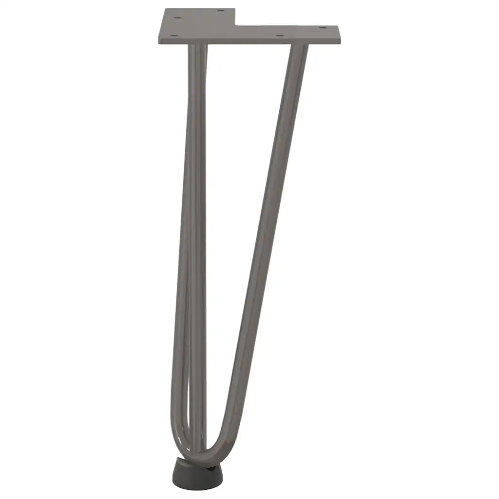 Gambe a forcina per tavolino 4 pz in acciaio naturale 30 cm in acciaio massiccio 4012439