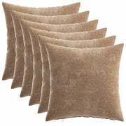 Federa 6 pcs HEERLEN Marrone 30 x 30 cm Tessuto Chenille 907474