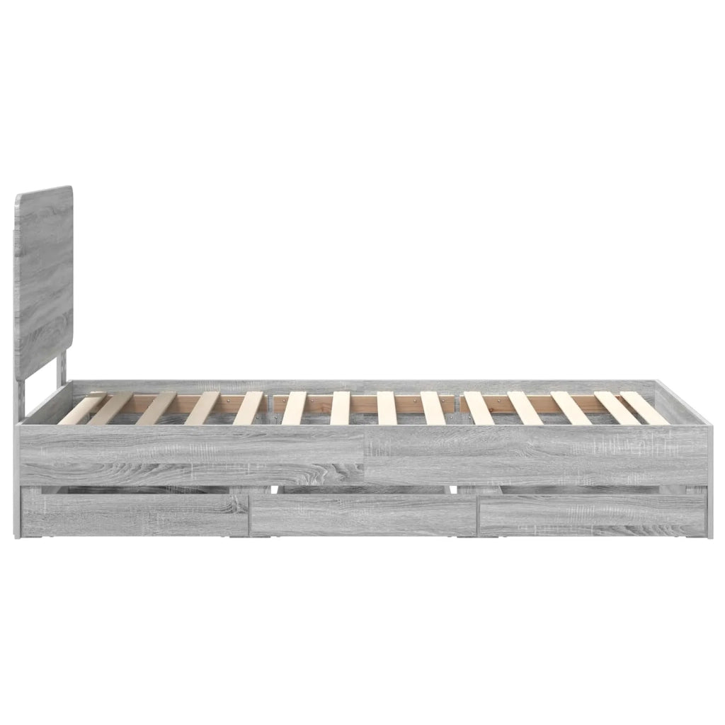 Struttura del letto con cassetto Grigio Sonoma 90 x 200 cm 3412635