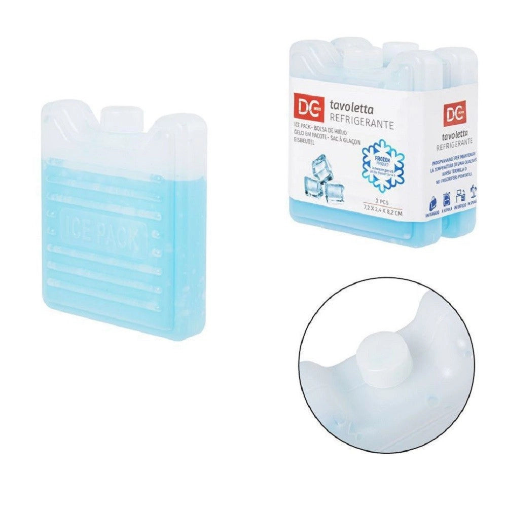 Trade Shop - Set 2pz Tavoletta Refrigerante 7.2x2.4x8.2cm Trasparente Borse Termiche 0225399 -